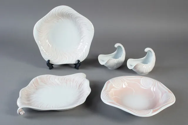 Arje Griegst for Royal Copenhagen, Konkyliestellet, saucekander og skåle, rosa (5)
