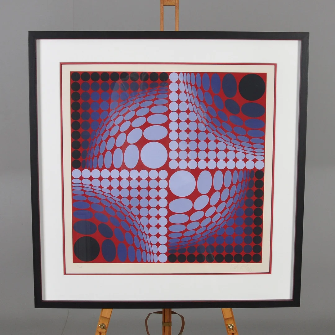 VICTOR VASARELY. färglitografi, signerad samt numrerad. — Engravings & Prints — Laholms Auktionskammare