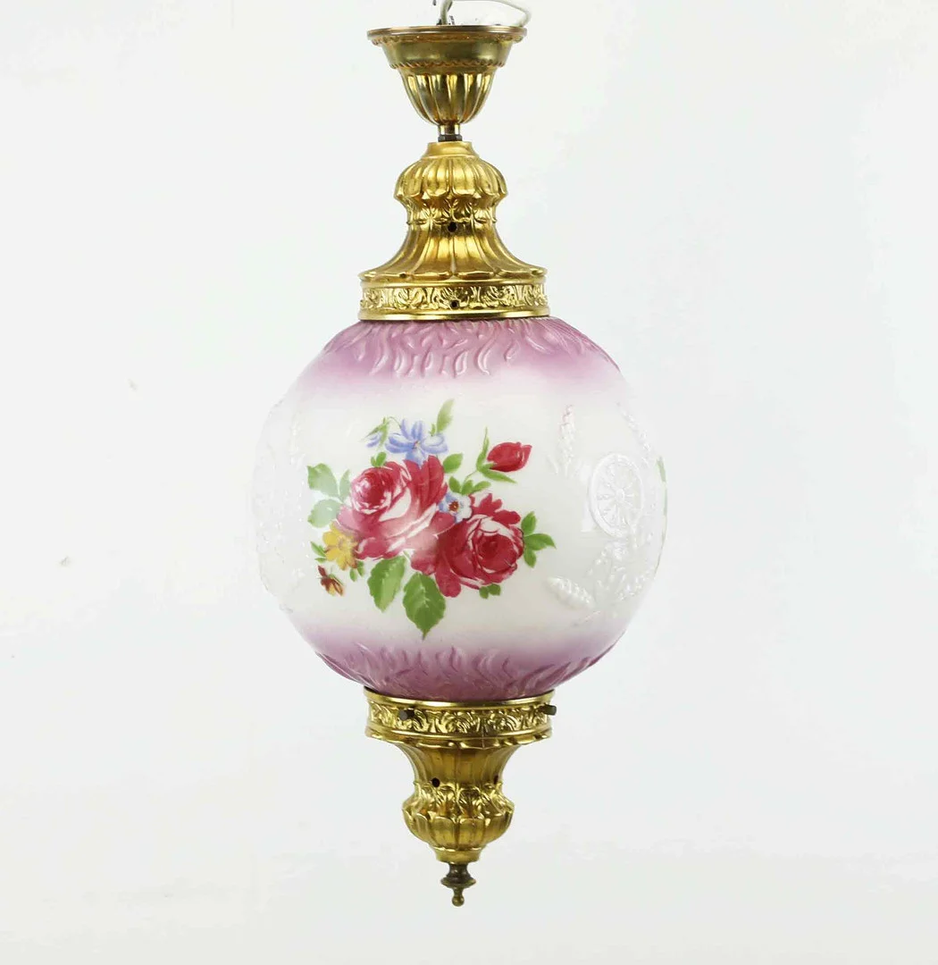 TAKLAMPA, månskensampel, glas och metall, 1900-tal. — Ceiling lights — Hälsinglands Auktionsverk