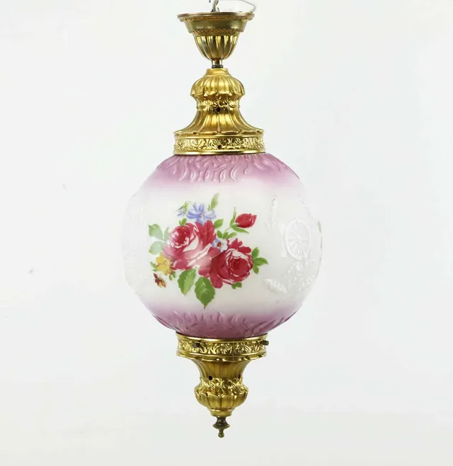 TAKLAMPA, månskensampel, glas och metall, 1900-tal.