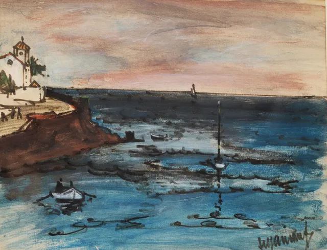 RAFAEL DURANCAMPS. COSTA BRAVA, ACUARELA SOBRE PAPEL.