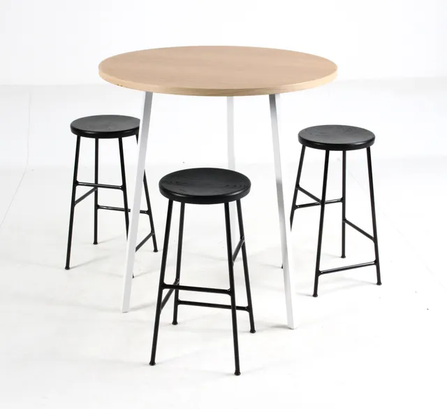 Jonas Trampedach for HAY. Three barstools, model Cornet Low and Leif Jørgensen. High table, model Loop (4)
