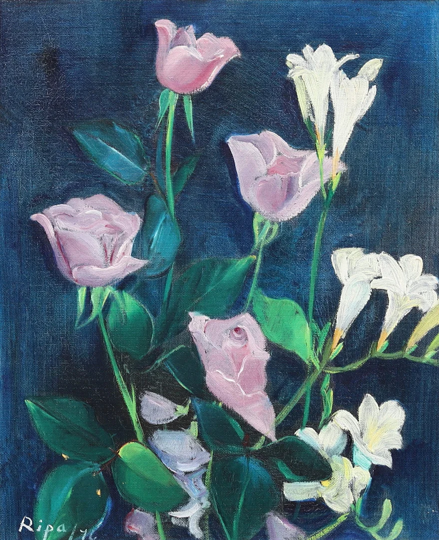 HANS RIPA. Blomstilleben, olja på duk, signerad och daterad -46. — Paintings — Garpenhus Auktioner