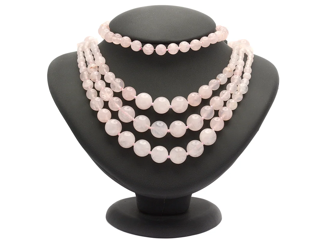COLLIER, rosenkvarts, längd 72 cm. — Smycken/Collier — Kaplans