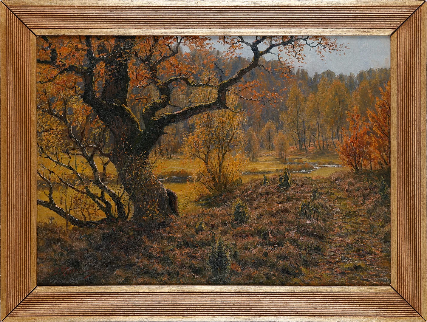 PETER ADOLF PERSSON (1862-1914). Höstmotiv, olja på duk, signerad PA Persson. — Paintings — Stockholms Auktionsverk Magasin 5