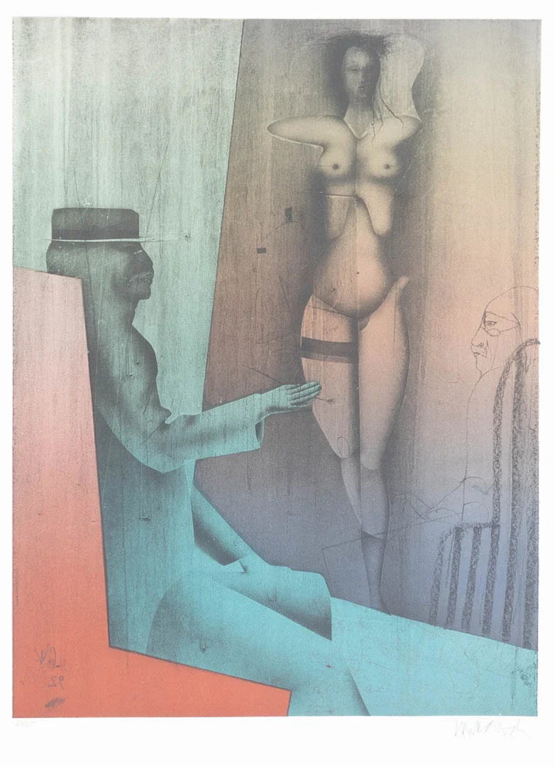 PAUL WUNDERLICH (1927-2010). Maler und Modell. — Engravings & Prints — Stockholms Auktionsverk Hamburg