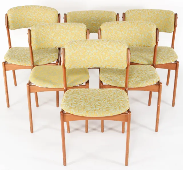 Erik Buch for Oddense Maskinsnedkeri. Six dining chairs made of teak, model OD-49 (6)