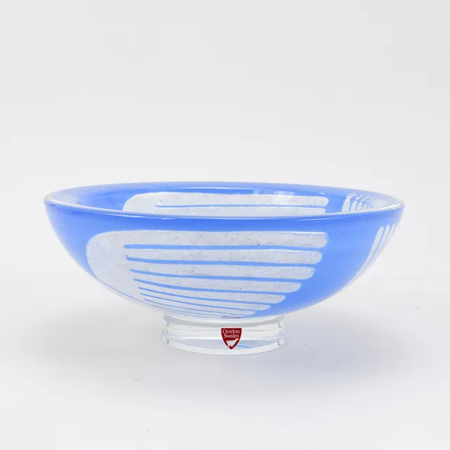 BERIT JOHANSSON. Skål, glas, ravenna, Orrefors.