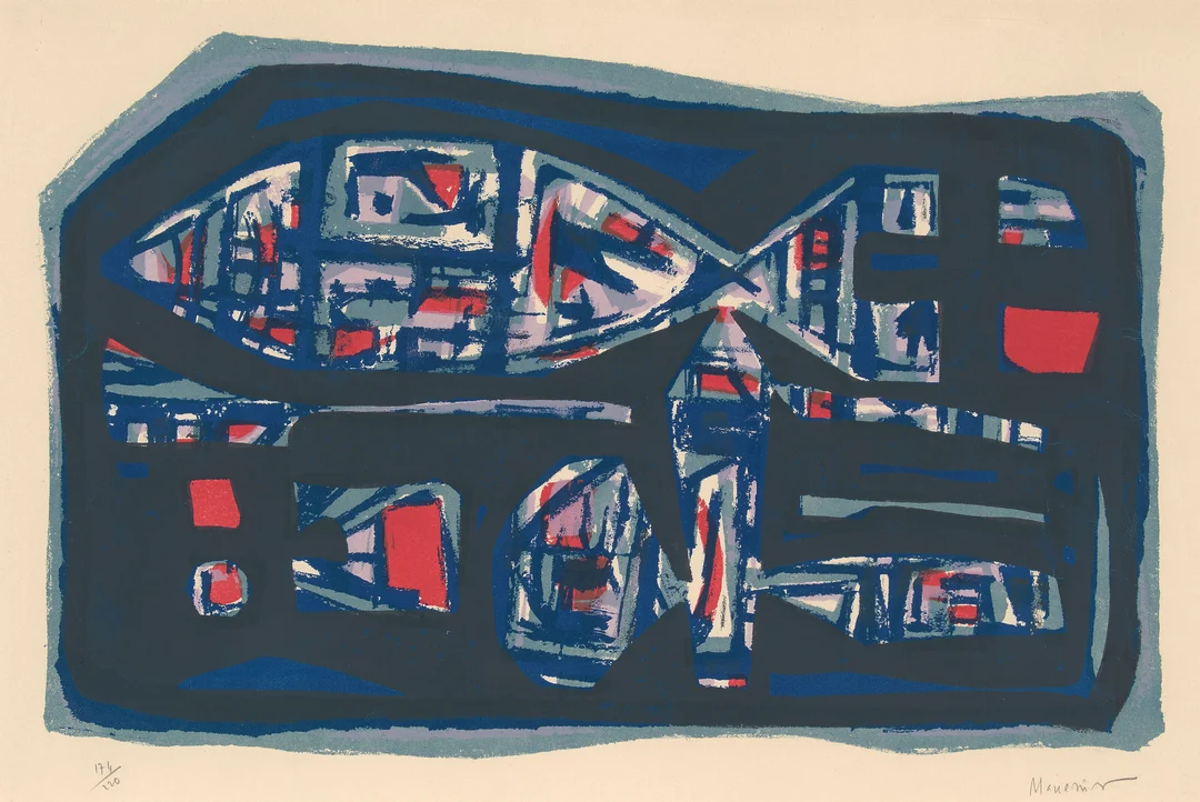 Manessier, Alfred — Poisson (fisk), 1953 — Kunst/Grafikk — Blomqvist