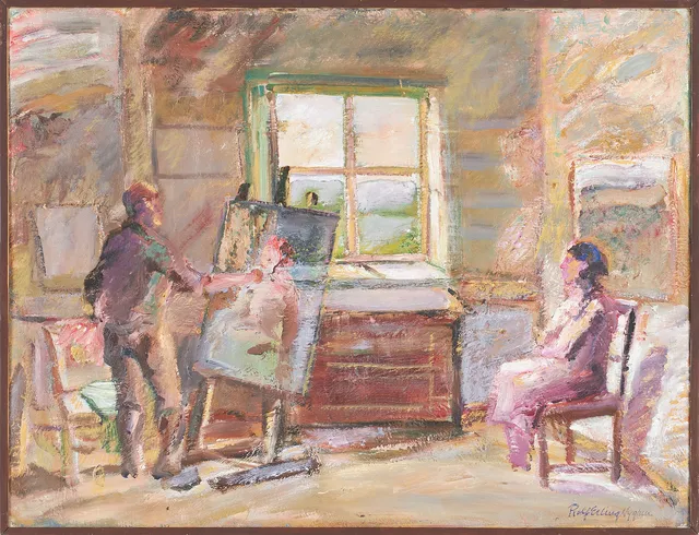 ROLF ERLING NYGREN. "Sommarateljé", olja på duk, signerad.