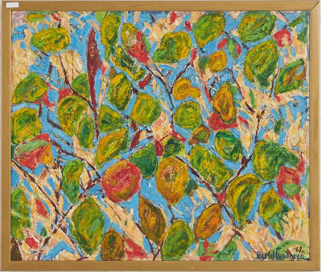 BERTIL LUNDGREN (1900-1979). Höstfrukter, olja på pannå, signerad och daterad -69.