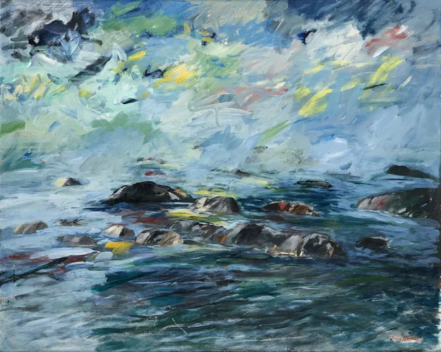 SVEN HOLM (född 1934): Skärgårdsmotiv, signerad Sven Holm, olja på duk.