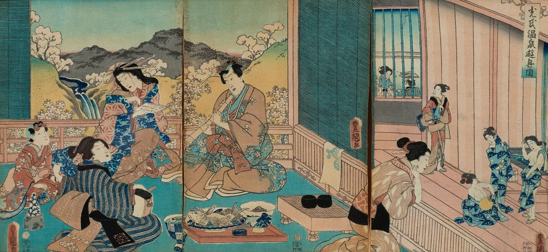 Toyokuni III/Kunisada — Originalt japansk tresnitt, 1840/50-tallet — Kunst/Grafikk — Blomqvist