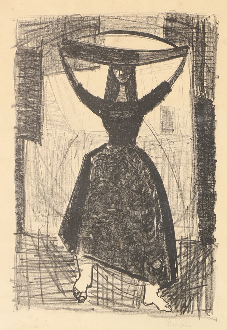 LENNART ROSENSOHN. Kvinna, grafiskt blad, signerad Rosensohgn. — Engravings & Prints — Helsingborgs Auktionskammare
