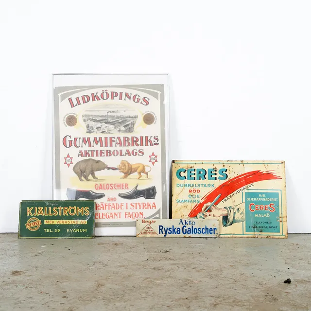 REKLAMSKYLTAR, 4 st, 1900-tal.
