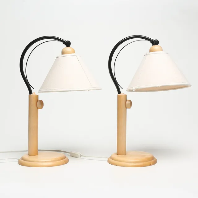 BORDSLAMPOR 2 st, trä/metall, Lamp Gustaf.