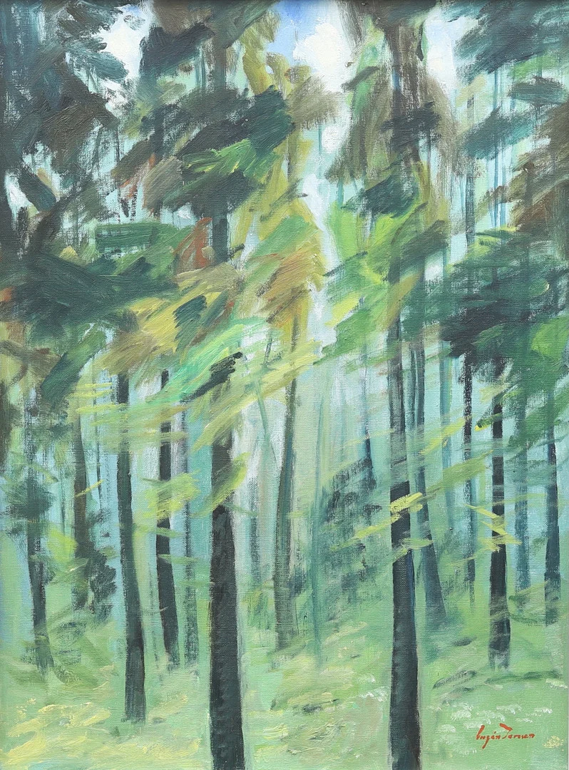 EUGEN PERSSON (1892-1978). Skogsmotiv, olja på duk, signerad. — Paintings — Garpenhus Auktioner