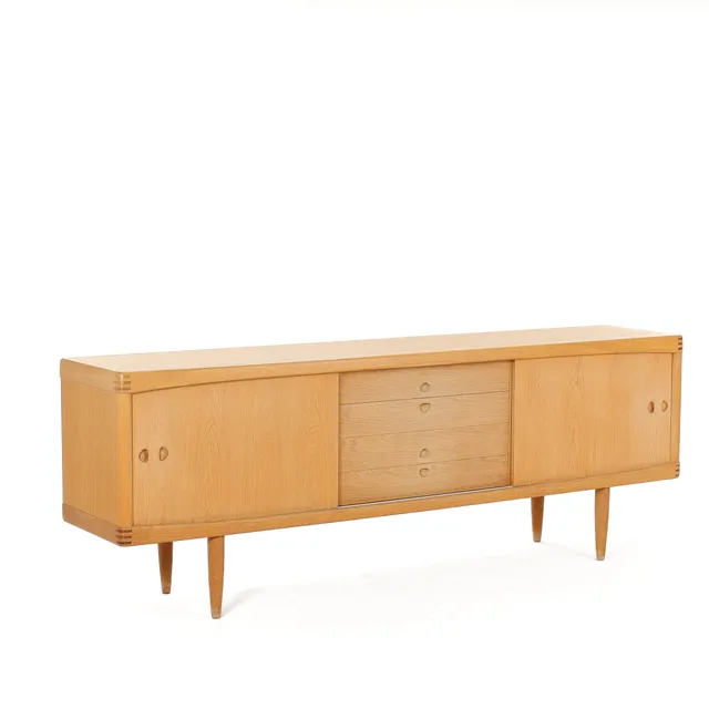 H. W. Klein. Low oak sideboard, 1960s
