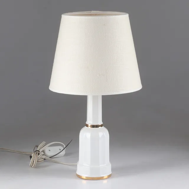 BORDSLAMPA, porslin, Søholm Danmark, 1900-talets mitt.