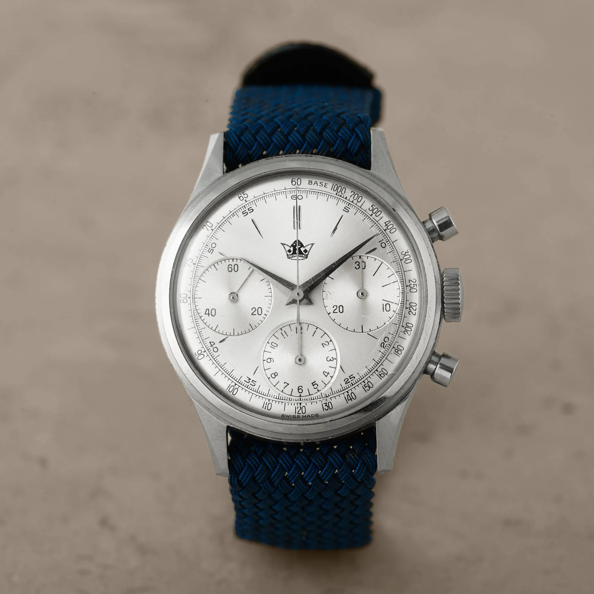KRONOMETER STOCKHOLM, "Base 1000", kronograf, armbandsur, 36 mm, — Bukowskis