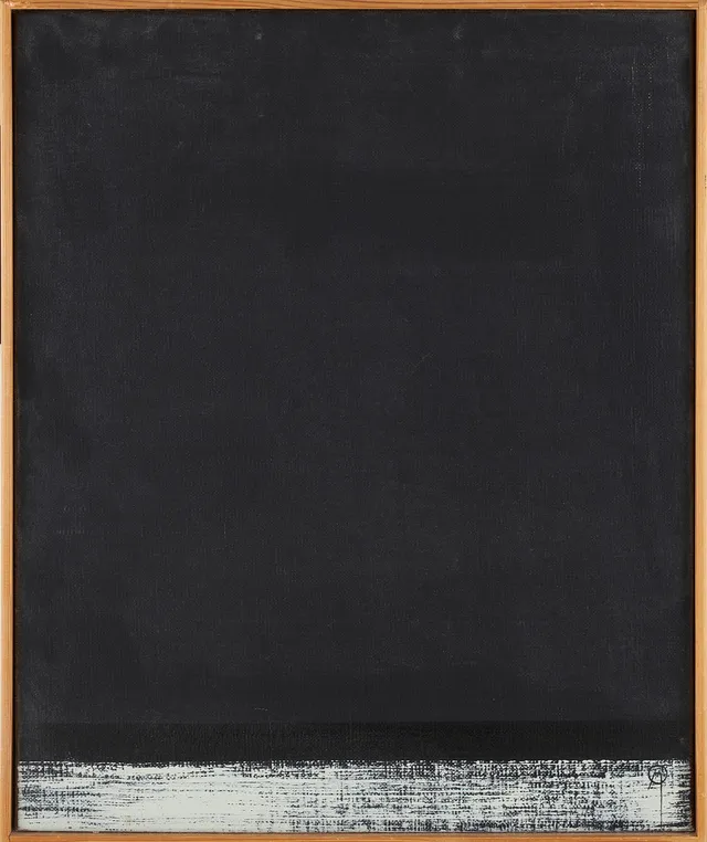 ARNE OLSSON (1918-2003). "Natt vid havet", olja på duk, monogramsignerad AO.