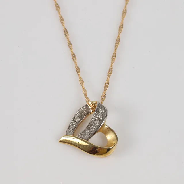 HÄNGE MED KEDJA, 18 K guld med briljantslipade diamanter, totalt 0,08 ct.