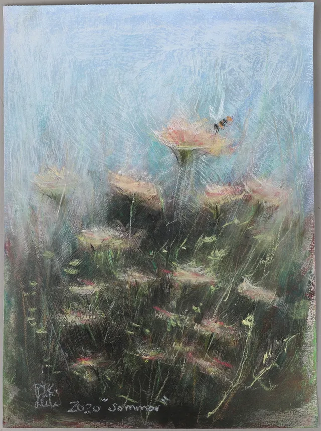 LEILA VAN DYKE. "Sommar", pastell, signerad och daterad 2020.