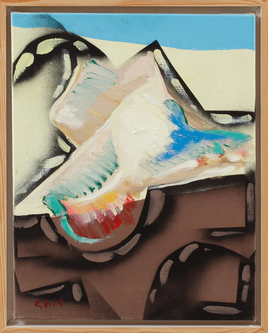 HARDY STRID. "Flyktens visioner", akryl på duk, signerad. — Paintings — Göteborgs Auktionsverk