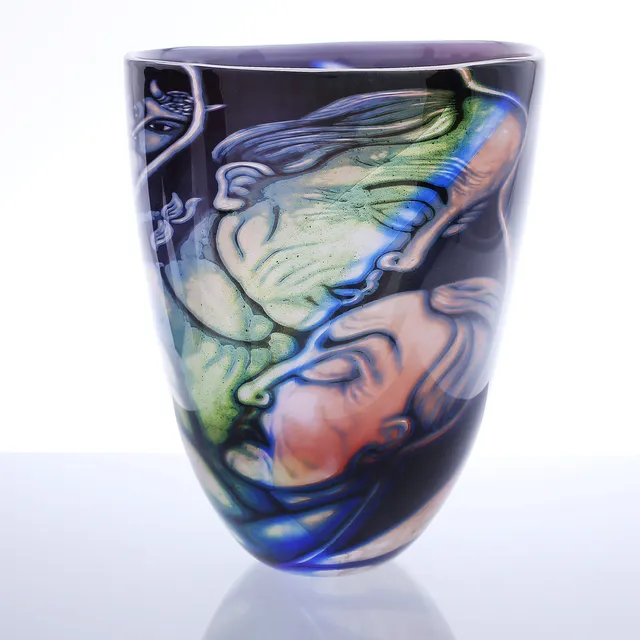 EVA ENGLUND. Vas, glas, graal, Orrefors, signerad.