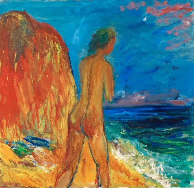 Ivan Ivarson, "Badande flicka" (Röd klippa).