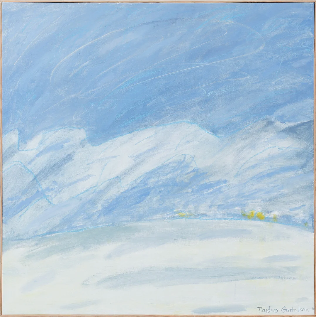 BARBRO GUSTAFSON. "Lofotenvindar", olja på duk, signerad och daterad -91. — Paintings — Göteborgs Auktionsverk