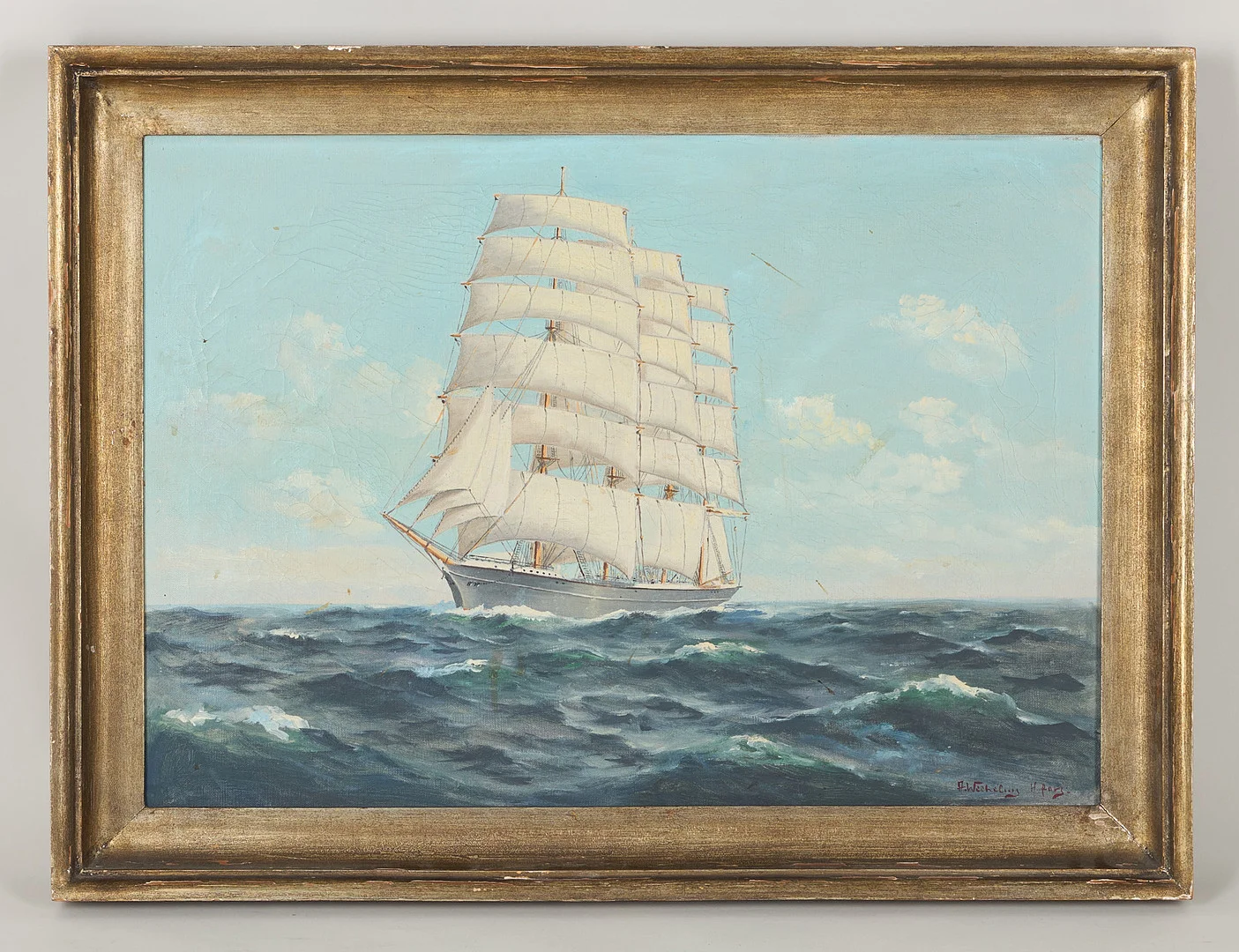 ALEXANDER WILHELMS (1886-1972). Segelfartyg, signerad, Helsingfors, olja på duk. — Paintings — Stockholms Auktionsverk Helsinki