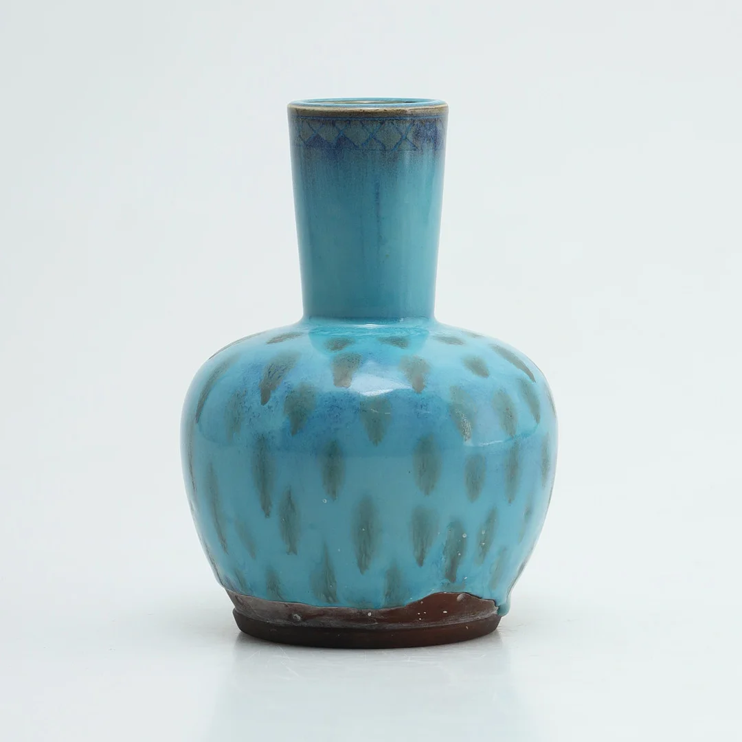 WILHELM KÅGE. Vas, "Farsta", glaserat stengods, Gustavsberg 1935. — European — Stockholms Auktionsverk Helsingborg