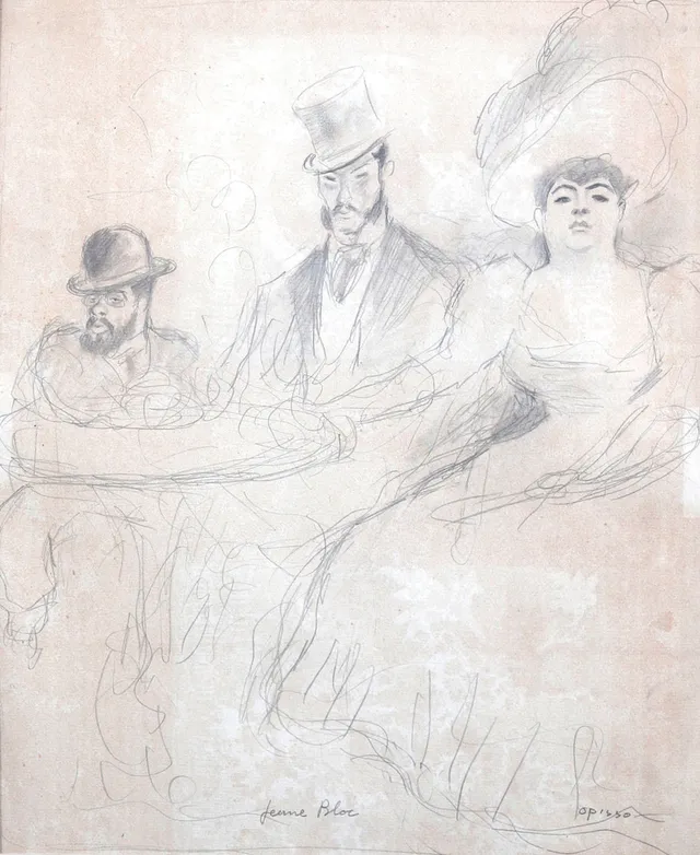 RICARD OPISSO. Toulouse Lautrec in a café.