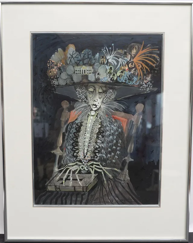 BO E LUNDQVIST. Figur, blandteknik, signerad.