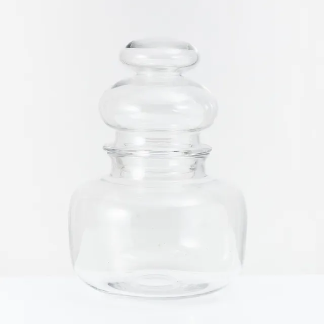 INGEBORG LUNDIN. Kärl med lock, glas, signerad, Orrefors Expo, D-319 67.