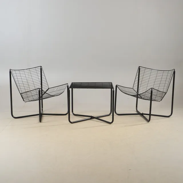 NIELS GAMMELGAARD. Sittgrupp, 3 delar, "Järpen", stål, IKEA, 1980-tal.