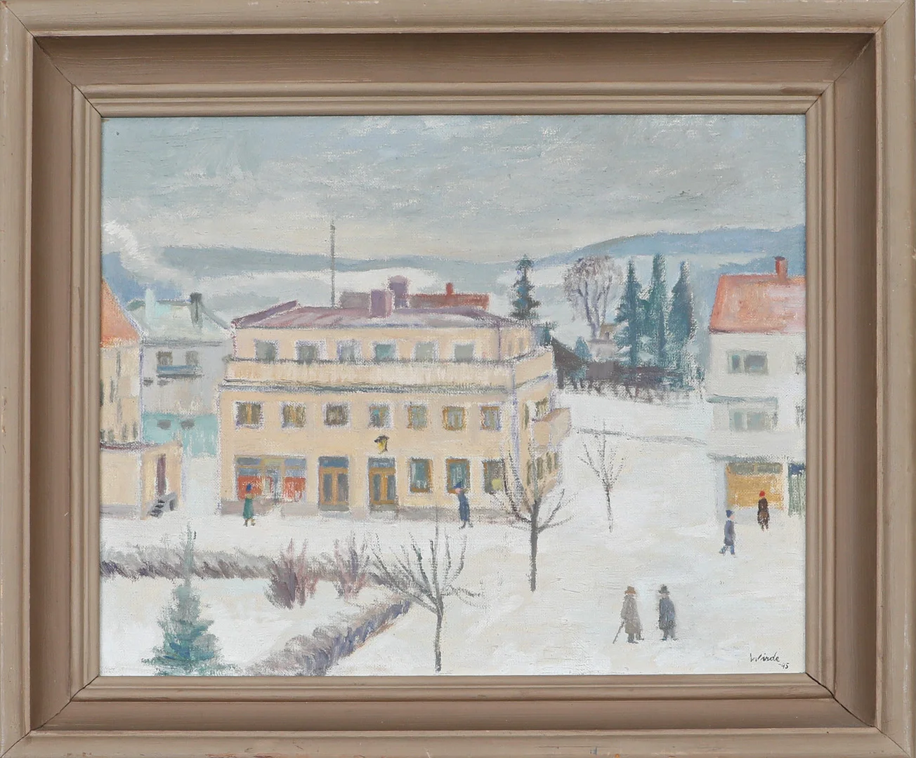 STIG WIRDE. OLJA PÅ DUK, Gatuscen, signerad och daterad -45. — Paintings — Södermanlands Auktionsverk