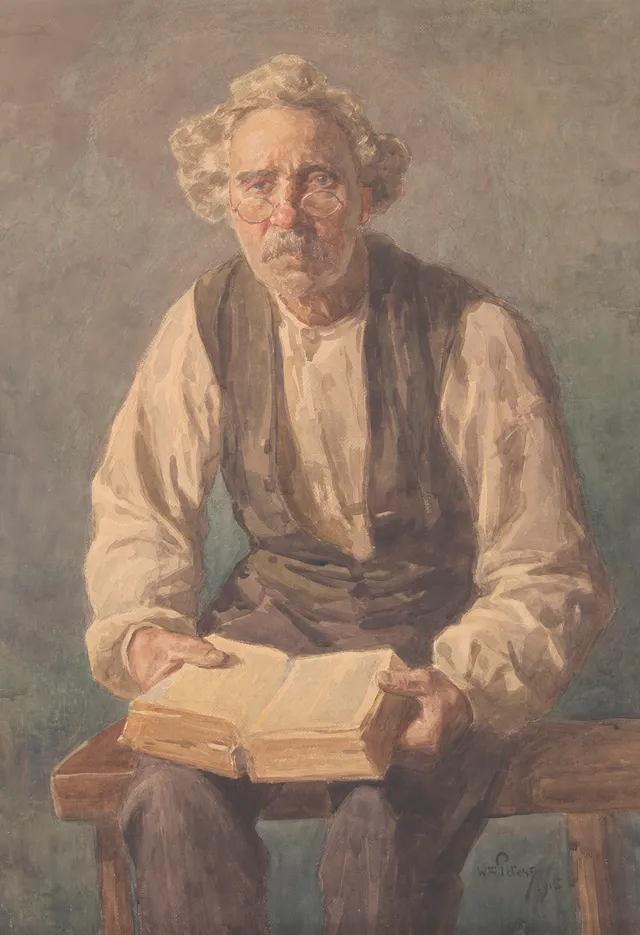 Peters, Wilhelm — Eldre mann med bok, 1915