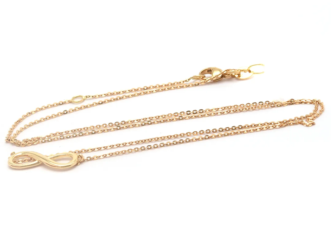 Kedja 18K 1,9g 42,5/45cm med integrerat hänge evighetsåtta — Smycken/Hänge med kedja — Kaplans