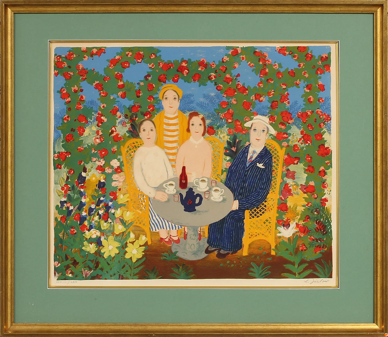 LENNART JIRLOW. "Familjen", färglitografi, signerad och numrerad XXXIII/LXX. — Engravings & Prints — Göteborgs Auktionsverk