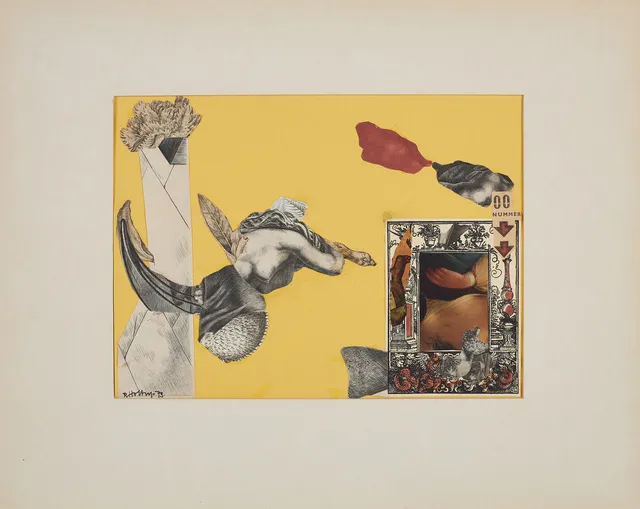 RAGNAR VON HOLTEN. "Från ett fönster till ett annat", signerad och daterad RvHolten -73, collage.