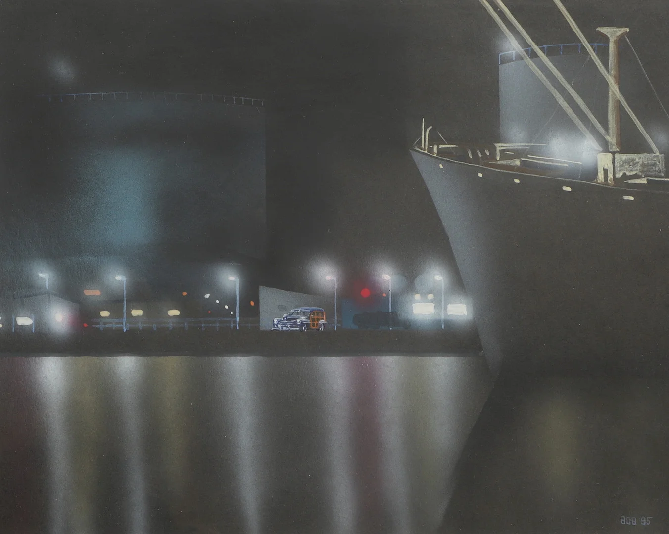 BOB MATSON. Blandteknik, "Stranger in the night", signerad och daterad 95. — Paintings — Ekenbergs Auktioner