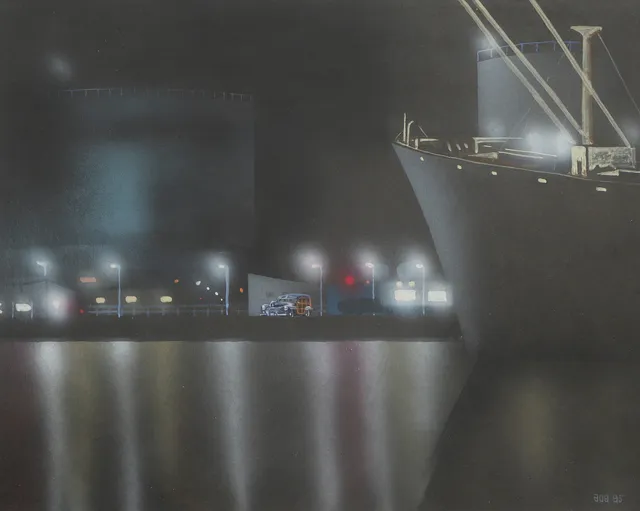 BOB MATSON. Blandteknik, "Stranger in the night", signerad och daterad 95.