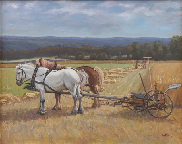 EINAR KRÜGER. "Breared, Halland", olja på duk, signerad.