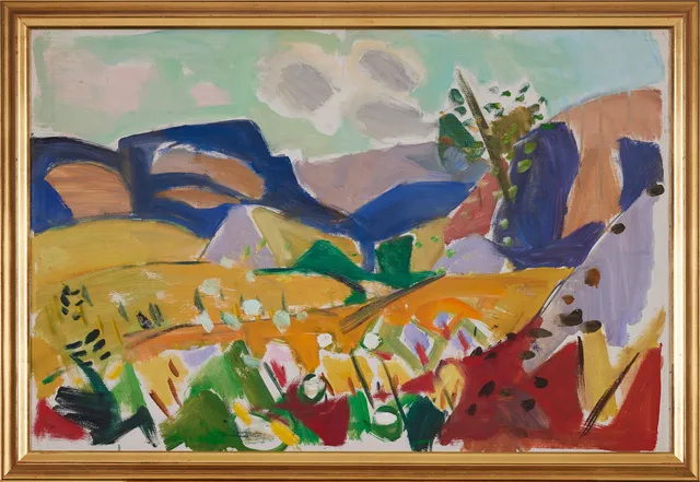 CARL GUNNE. (1893-1979) Landskapsmotiv, olja på duk.