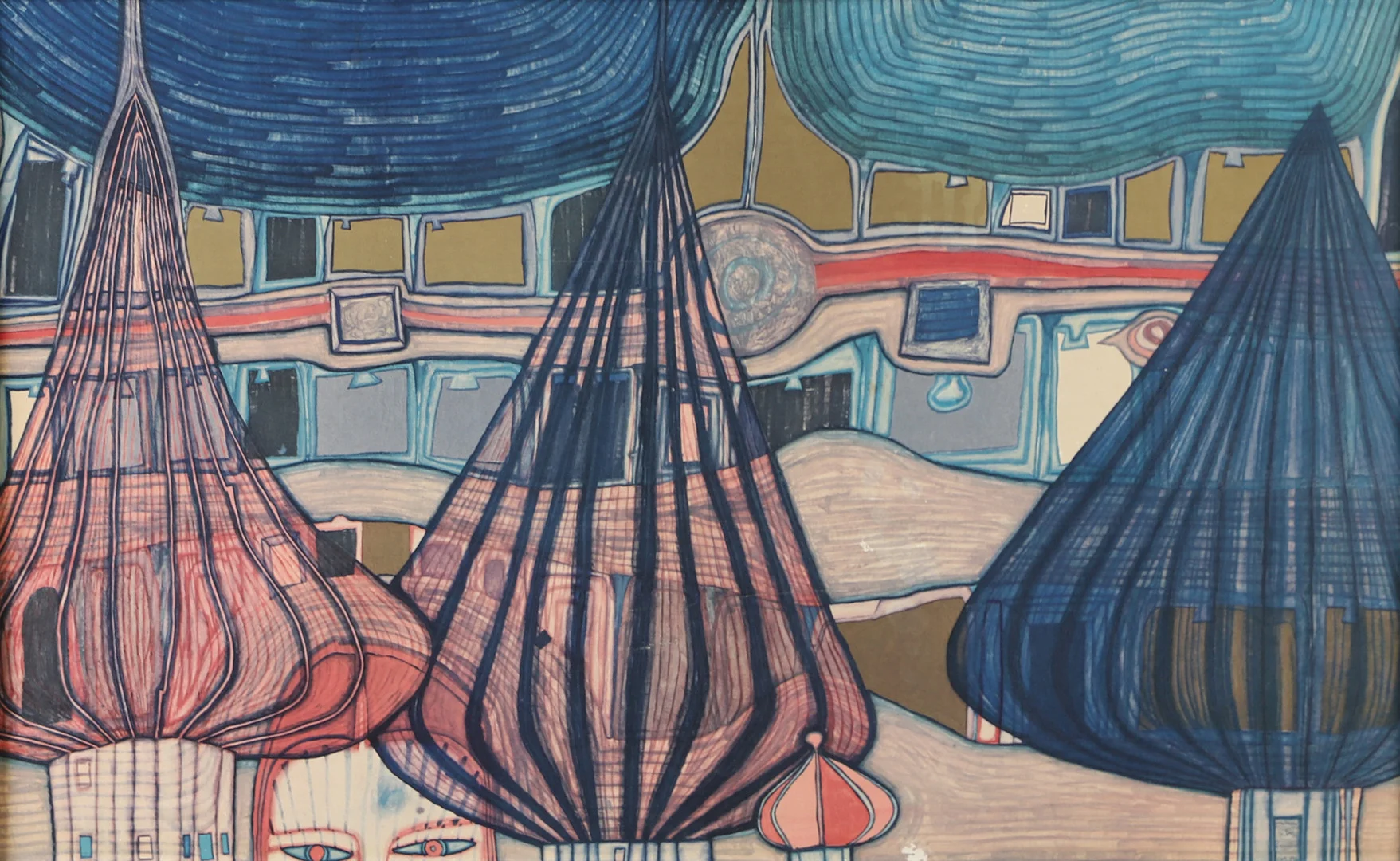 FRIEDENSREICH HUNDERTWASSER. EFTER. Venedig, tryck. — Engravings & Prints — Helsingborgs Auktionskammare
