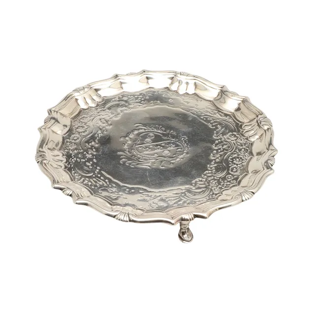 A GEORGE II SILVER WAITER.