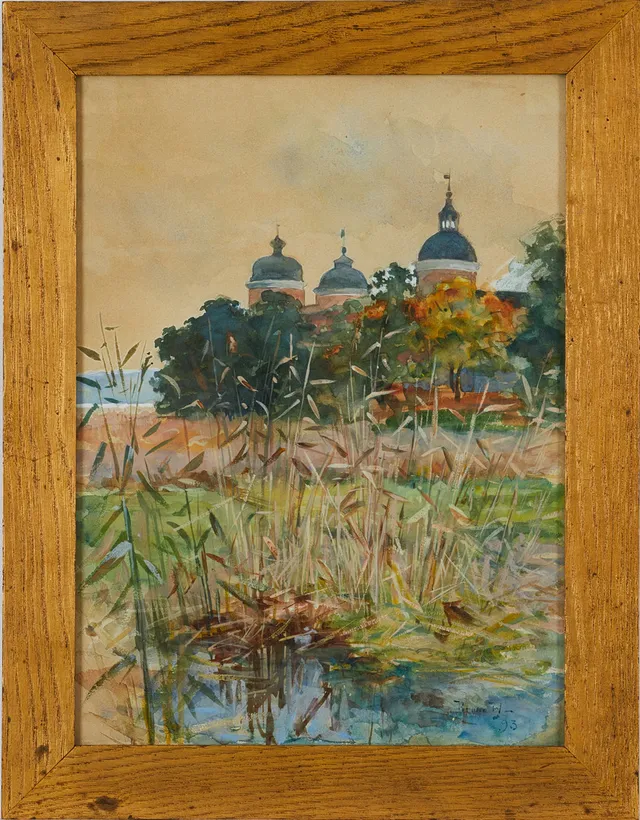 BRUNO HOPPE (Ystad 1859-1937 Malmö). ”Gripsholms slott”, signerad och daterad Bruno H. 93, akvarell.