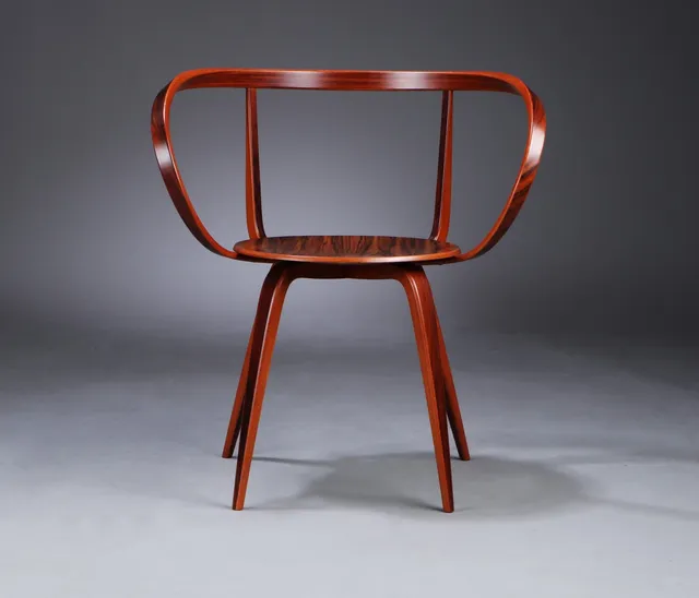 George Nelson. Pretzel Chair, Anniversary Edition 2008, limited numbered anniversary edition, veneer rosewood, certificate